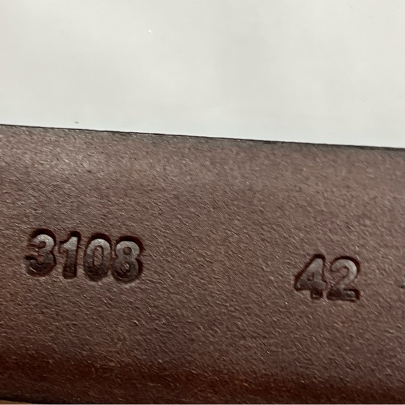 BROWN Argentina Leather Belt size 42 Sectioned, Silver Square Buckle 40-44” art - Picture 12 of 16